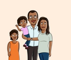 Couple Family Portrait, War Portrait Art, Anniversary Gifts, Turn Me Into Carton
