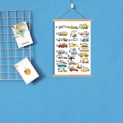 Natural Wood Magnetic Hanger Frame ABC Alphabet Poster- English Alphabet Canv…