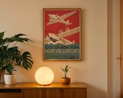 New York – Municipal Airports – 1932 Retro Travel Poster