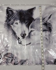Black & White Wolf Canvas Print 27 x 19.5 Inch Print Unframed Wolf Pair Mates
