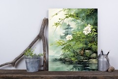 11×14 Pagoda Landscape Wall Art Canvas Print