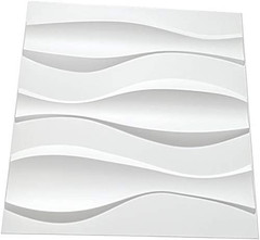 19.7″ x 19.7″ (Pack of 12) Wall Panel Wave, White