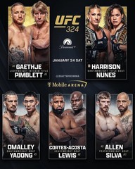 UFC 324 Fight Night Official Event Poster Set Championship Matchups
