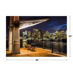 Boston Skyline from Charlestown Navy Yard Photo Art Print Poster 24×36 inch