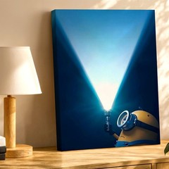 Wall Art Cute Yellow Cartoon Character Flashlight Poster Print Kids Room Decor