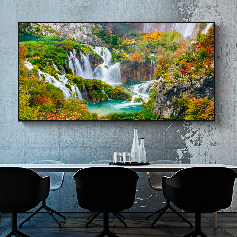 Waterfall View Landscape Canvas Painting Wall Art Nature Lake Posters Prints Art