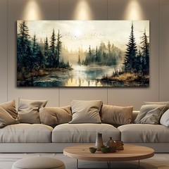 FUHAIHUA Forest River Landscape Canvas Wall Art 30×60