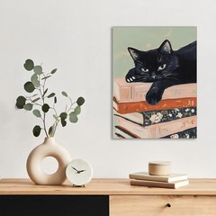 Charming Framed Black Cat Wall Art – Perfect Gift for Cat Lovers 12×16