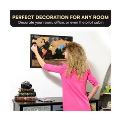 InnovativeMap Scratch Off World Map Poster and Detailed United Stat… Fast Ship