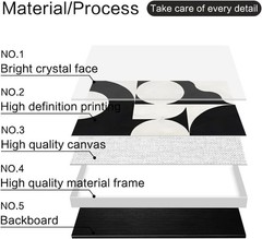 Modern Geometric Canvas Wall Art QKF 3pc Black White