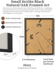 Small Premium Natural Black OAK Wood 8x10in Audrey Hepburn Trendy Framed Wall…