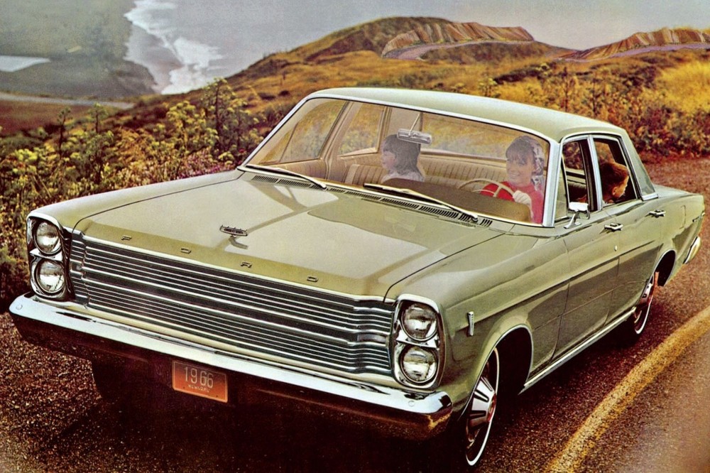 1965 Ford Galaxie 500 4 door green | 24×36 inch POSTER | vintage classic car