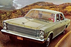 1965 Ford Galaxie 500 4 door green | 24×36 inch POSTER | vintage classic car