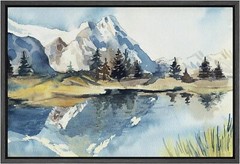 Wall26 Alpine Reflections Framed Wall Art Mountain Views Abstract Canvas Print