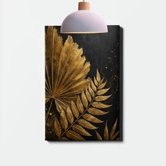 black_and_gold_abstract_botanical_leaf