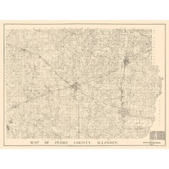 Historic County Map- Perry County Illinois – Standard Engineering 1908 –