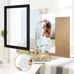 VCK 24 x 36 Inch Black Poster Frame Wood with Plexiglass Hanging 24×36,