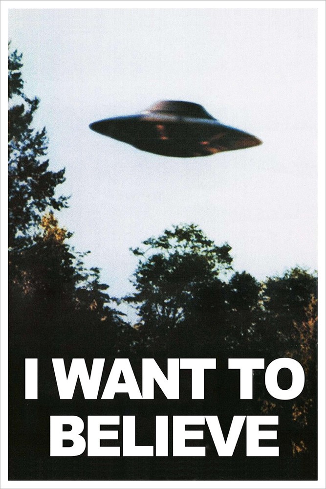 The X-Files I Want to Believe UFO Vintage Series Art Wall Poster – POSTER 20×30
