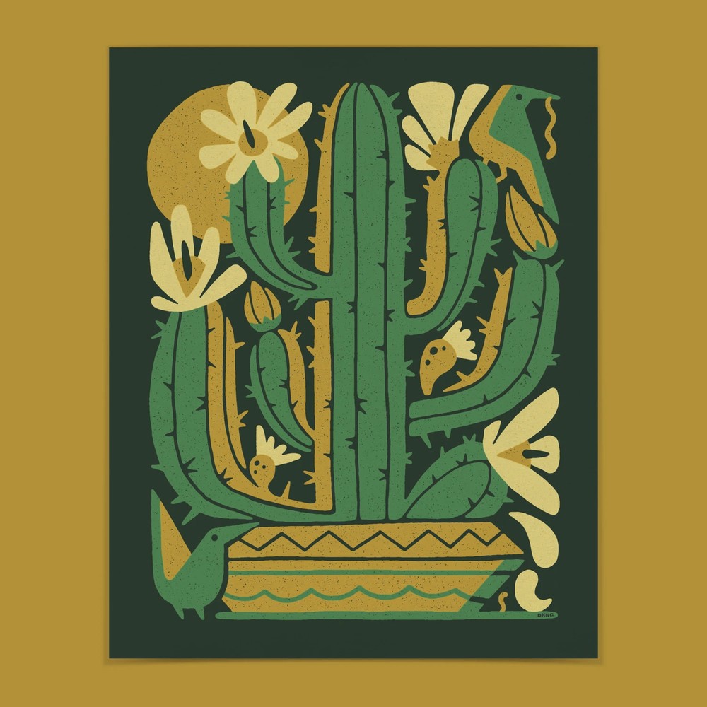DKNG Saguaro Bloom Art Print (Limited Edition 16″ x 20″ Silkscreen Poster)