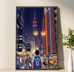 Handcrafted New York Basketball Playoffs Print, Jalen Brunson