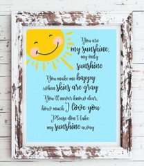 YOU ARE MY SUNSHINE Home Decor Print, 8×10 CARDSTOCK Print ONLY, NO FRAME