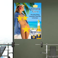 Corona Extra Beer Summer Poster 18×24 Man Cave Bar Decor Mexican Beer Sexy Girl