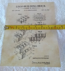 Lego Patent Set of Four Lego Patents Wall Art Decor Prints Distressed 1979-1962