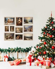 Elevate Your Decor with 10 Vintage Christmas Prints – Unframed Canvas Art