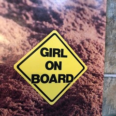1986 April Wayne (Jayne) Ujena Swimsuit Model Girl On Board JUMBO 26″x76″ Poster