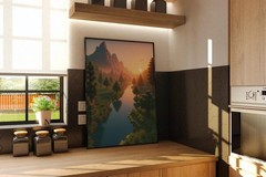 Minecraft Poster Landscape Gaming Room Wall Art Video Games Print Gift