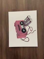 Vintage Boombox And Sneakers Poster: Acrylic On Canvas 20’x16’