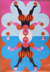 Gemini Vintage 1969 Psychedelic Zodiac Horoscope Astrology Poster, Simboli