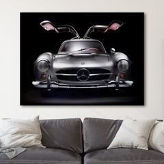 1955 Mercedes Benz 300SL Doors Up Vintage Sports Cars Canvas Wall Art Print