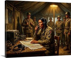 Native American Indian Code Talkers WWII Heroes Saved Thousands Canvas Wrap