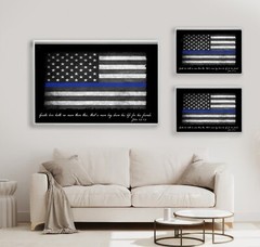 John 15:13 Greater Love Hath No Man Thin Blue Line Law Enforcement Poster