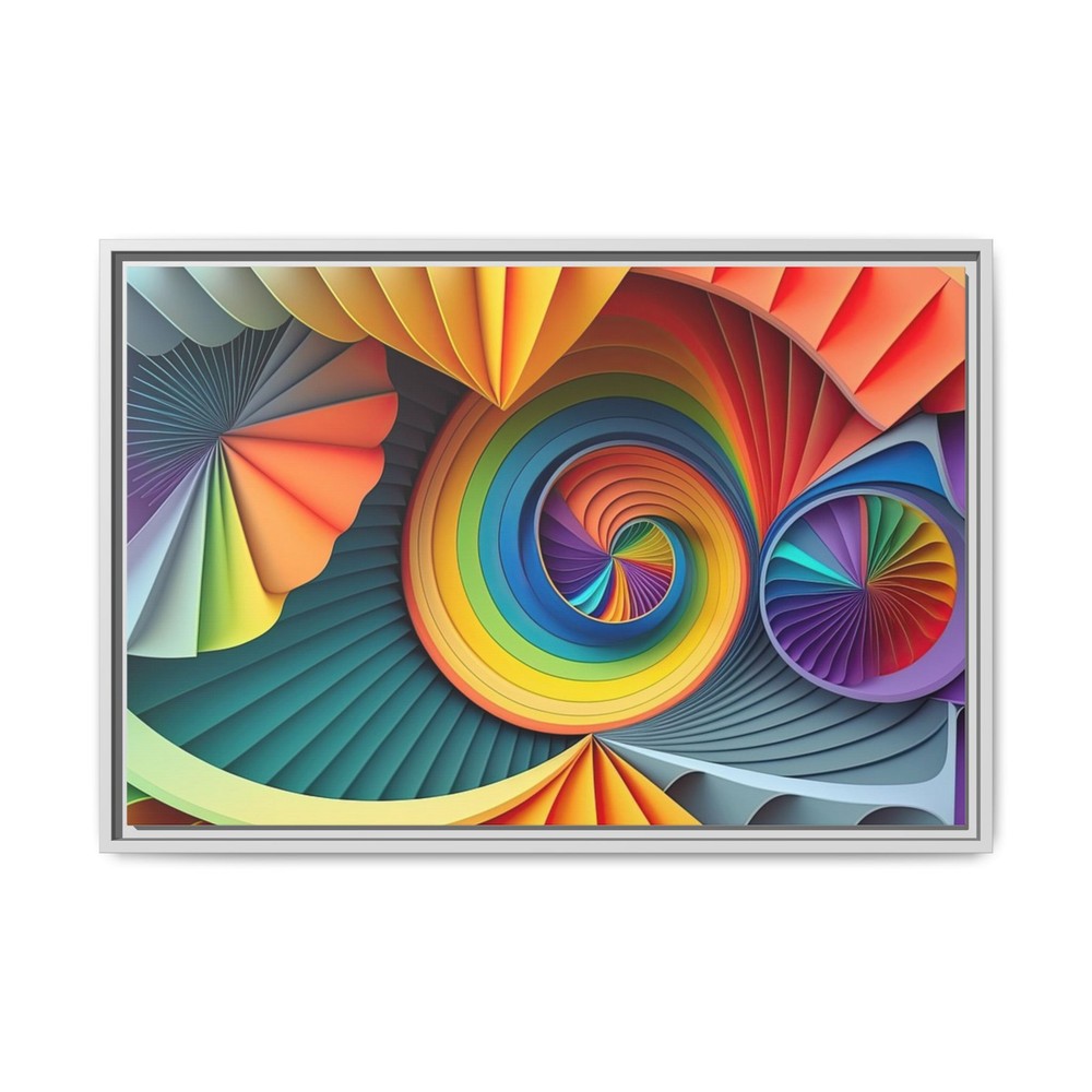 Abstract Art kaleidoscope Painting Floating Framed Canvas Art, anyroom made USA