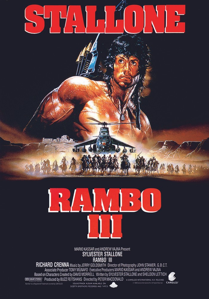 Large Rambo III 1988 Movie Poster Art Print Waterproof Canvas