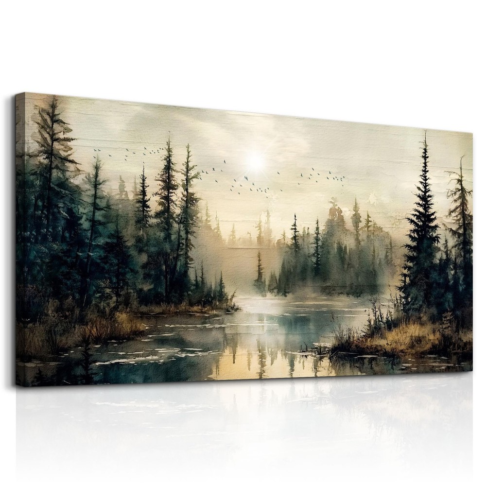 FUHAIHUA Forest River Landscape Canvas Wall Art 30×60