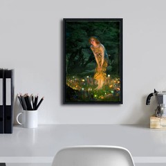 Framed Wall Art Fairy Tale Midsummer Eve with A Girl and Elves by Edward Robert