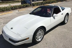 1991 Corvette ZR-1 White black top 24 X 36 INCH POSTER, classic