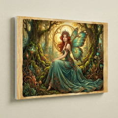 Ethereal Forest Fairy Queen Canvas Wall Art 16×12 Magical Woodland Fantasy Print