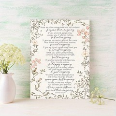 Canvas Art Framed Mother Teresa Anyway Quote Vine Pink Flower Minimal Decor