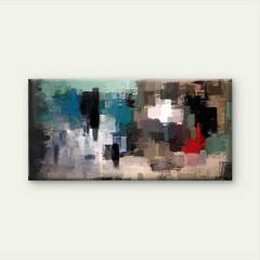 Abstract Design of Geometric Color Blocks Unframed Canvas Painting for Living