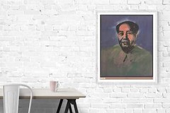ANDY WARHOL Mao 32.75″ x 26.75″ Poster 1989 Pop Art Blue, Black, Green Chairman,