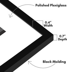 Americanflat 14×14 Picture Frame with Polished Plexiglass – Use 14×14, Black