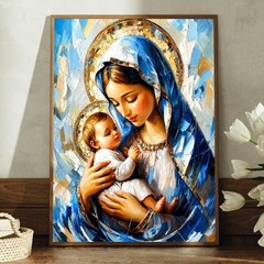 Virgin Mary and Baby Jesus Canvas Print Catholic Christian Religious Wall Art