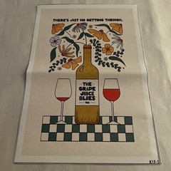 2 Kitchen Decor Canvas Print Wall Art 12.5” X 9” Wine Bottle Relax