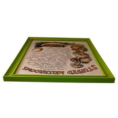Vintage Chef Alfredo Framed Art Print Recipe Picture Broiled Stuffed Mushrooms