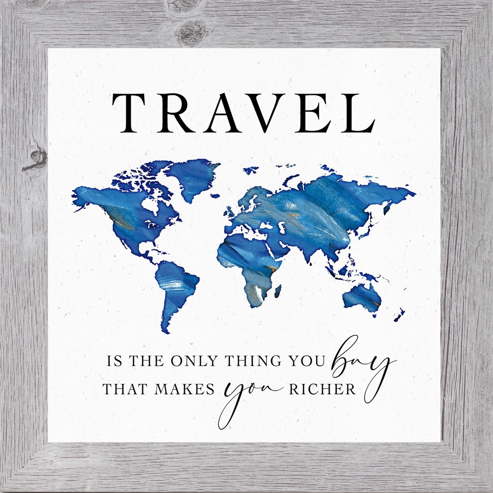 Travel Wall Art – “Travel Makes You Richer” – Framed Decor by Summer Snow