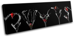 Strawberry Wine Food Kitchen SINGLE CANVAS WALL ART Picture Print VA